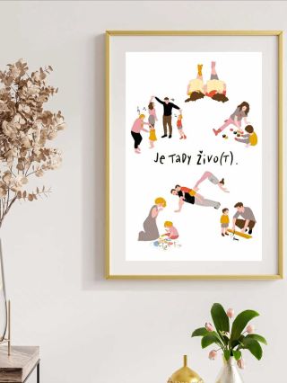 Takové ty momenty každodenní blízkosti rodinného života. ❤️ Tenhle plakát se skvěle hodí do obýváku, dětského pokoje, ale...